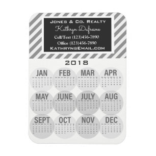 Berufliches Kalender-Grau des Geschäfts-2018 Magnet