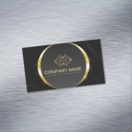 Berufliches klassisches Elegantes Schwarzes Gold Magnetische Visitenkarte