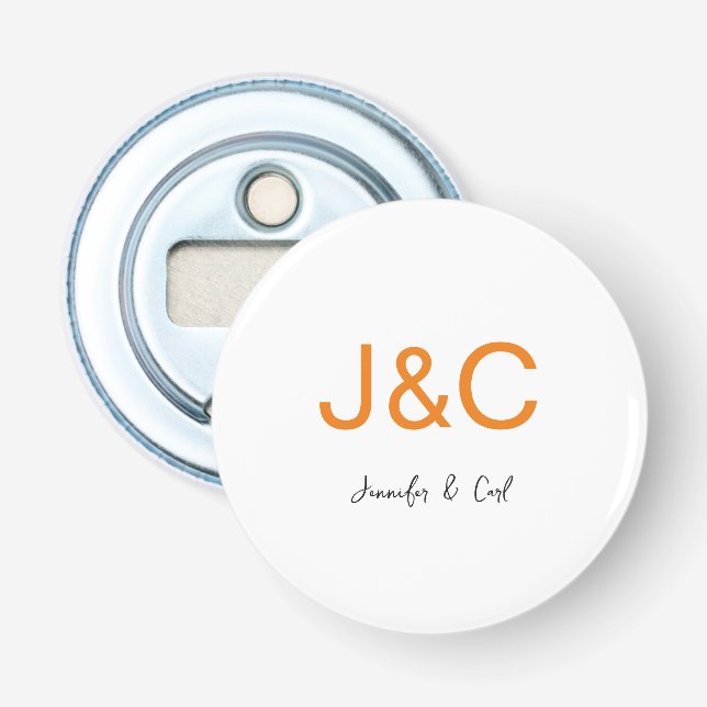 Berufliches klassisches Monogramm Minimalistisch S Flaschenöffner (Vorderseite)