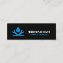 Berufliches Klempnerlogo mit schwarzem Klettversch Mini Visitenkarte
