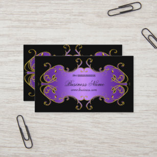 Berufliches lila schwarzes Goldelegantes Geschäft Visitenkarte