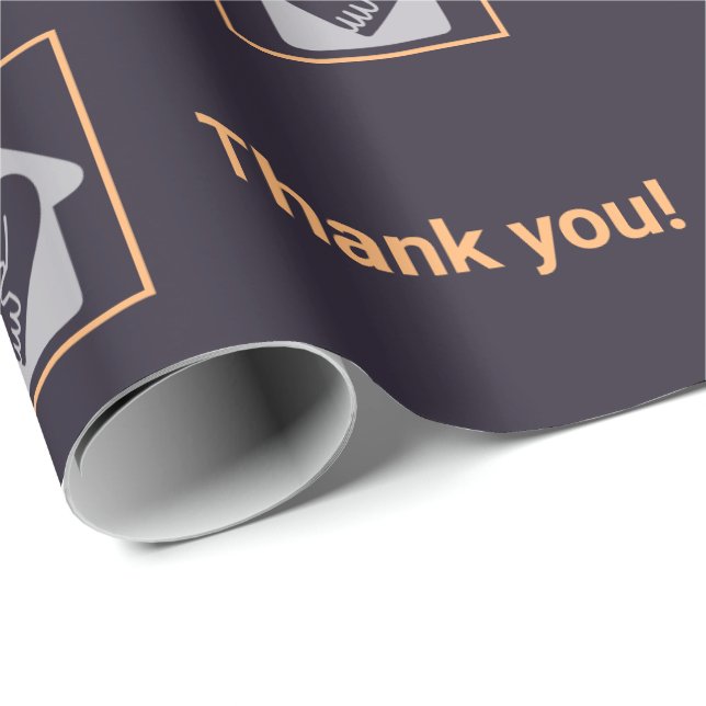 Berufliches Lila und Orange Logo Vielen Dank Geschenkpapier (Rolleneckpunkt)