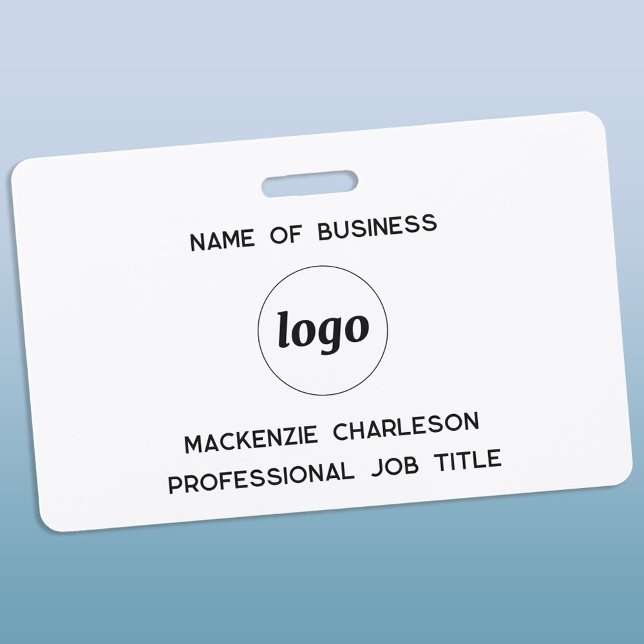 Berufliches Logo Ausweis (Simple logo with custom text business promotional branding professional staff name tag)