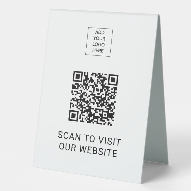 Berufliches Logo Besuchen Website QR-Code Tischaufsteller (Vorderseite)