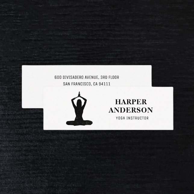 Berufliches Logo des Black Yoga Instructors Mini Visitenkarte (Von Creator hochgeladen)