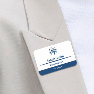 Berufliches Logo für Blue & White Company Namensschild