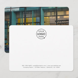Berufliches Logo für Business Foto Weiß Minimalist Mitteilungskarte