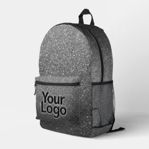 Berufliches Logo für den Funkelnd Glitzer in Schwa Bedruckter Rucksack