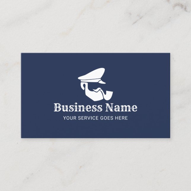 Berufliches Logo für die Nautic Navy Blue Kapitän Visitenkarte (Vorderseite)