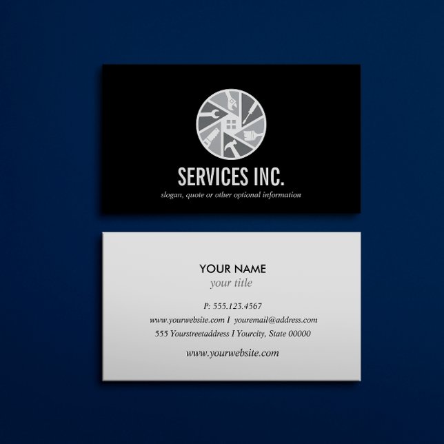 Berufliches Logo für die Reparatur von schwarzem G Visitenkarte (Von Creator hochgeladen)