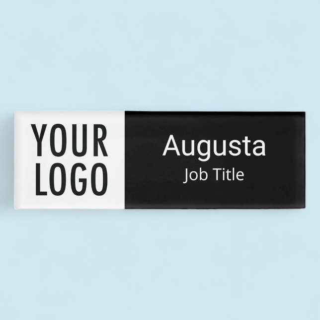Berufliches Logo für Schwarzweiß-Acrylnamenstempel Namenschild (MISOOK Acrylic Black and White Name Tag with Logo)