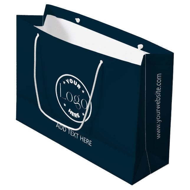 Berufliches Logo-Geschäft Große Geschenktüte (Vorderseite Schrägansicht)