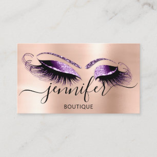 Berufliches Logo Makeup Boutique Rose Eggpflanze Visitenkarte