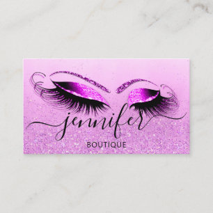 Berufliches Logo-Makeup-Künstler Rosa Glitzer Visitenkarte
