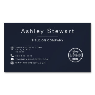 Berufliches Logo Modernes Minimalistisches Navy Bl Magnetische Visitenkarte