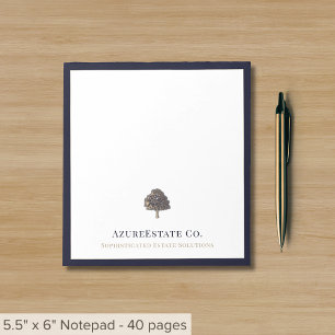 Berufliches Logo Navy Blue Border Notizblock