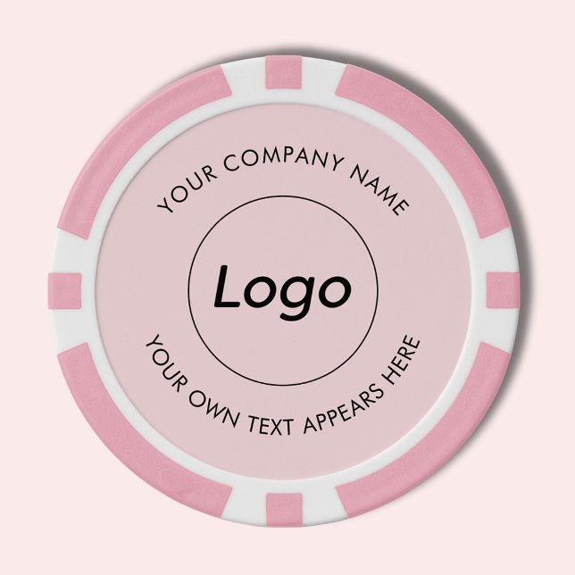 Berufliches Logo Pokerchips (Simple pink logo poker chip with custom text for business promotional events, marketing & events.)