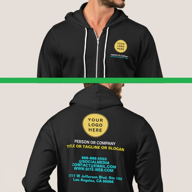 Berufliches Logo und Name | Vorne und Hinten Hoodie (Professional Custom Logo Hoodie
)