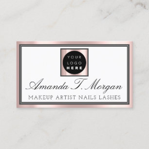Berufliches Makeup-Artist-Eyelash-Rose Rosa-Logo Visitenkarte