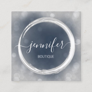 Berufliches Makeup Artist Navy Logo Silver Grau Quadratische Visitenkarte