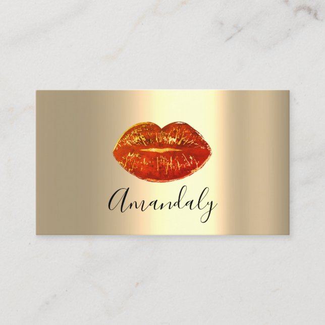 Berufliches Makeup Artist Roter Kiss Lips Visitenkarte (Vorderseite)