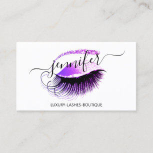 Berufliches Makeup-Lash-QR-Logo Rosa Lila Visitenkarte