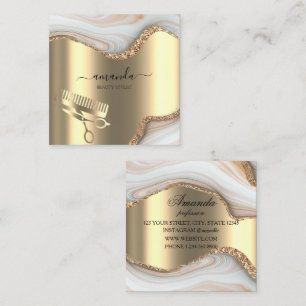 Berufliches Makeup Logo Tropic Body WELLNESS-CENTE Quadratische Visitenkarte