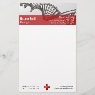 Berufliches medizinisches 3D-Symbol Cross-DNA Briefpapier