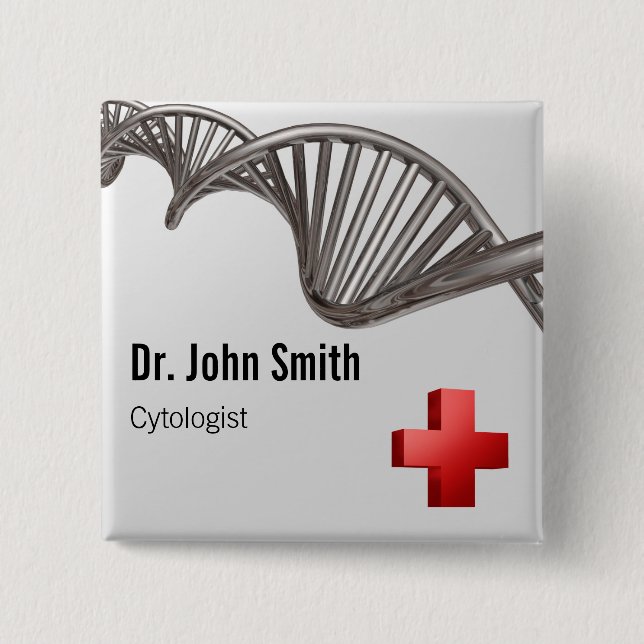 Berufliches medizinisches 3D-Symbol Cross-DNA Button (Vorderseite)