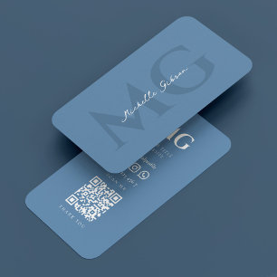Berufliches Minimal Marketing Dusty Blue Visitenkarte