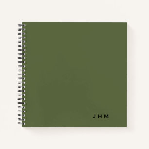 Berufliches Minimal Olive Monogram Notebook Notizbuch