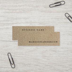 Berufliches Minimalistisches Brown Kraft Sand Pape Mini Visitenkarte
