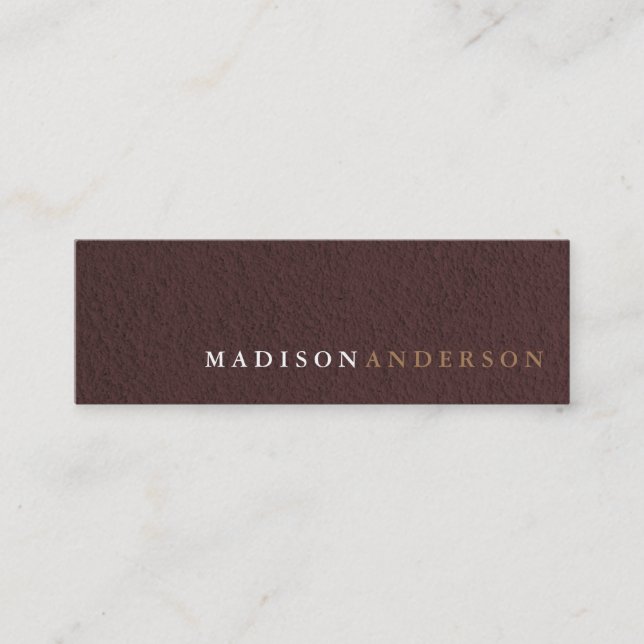Berufliches Minimalistisches Brown Kraft Sand Pape Mini Visitenkarte (Vorderseite)