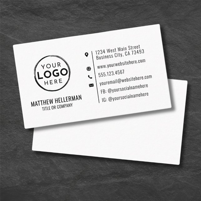 Berufliches Minimalistisches Logo für moderne Unte Visitenkarte (Professional Minimalist Modern Custom Company Logo Business Card)