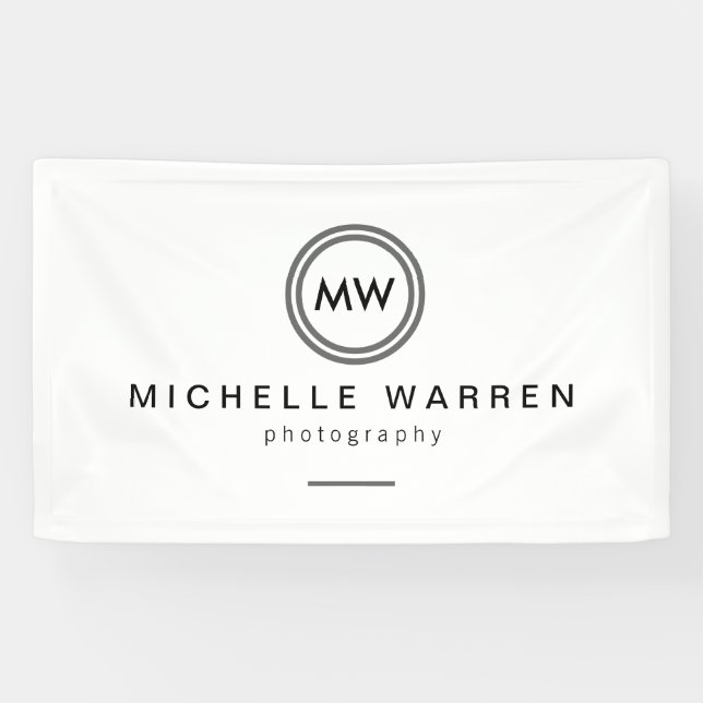 Berufliches Minimalistisches modernes Circle Monog Banner (Horizontal)