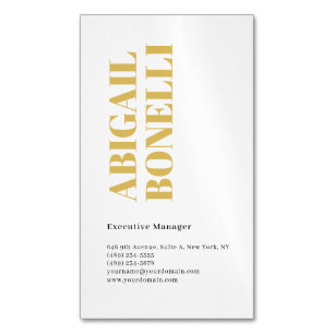 Berufliches, minimalistisches, modernes Gold und W Magnetische Visitenkarte