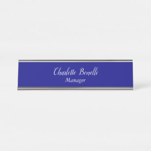 Berufliches Minimalistisches Navy Schreibtischnamensplakette
