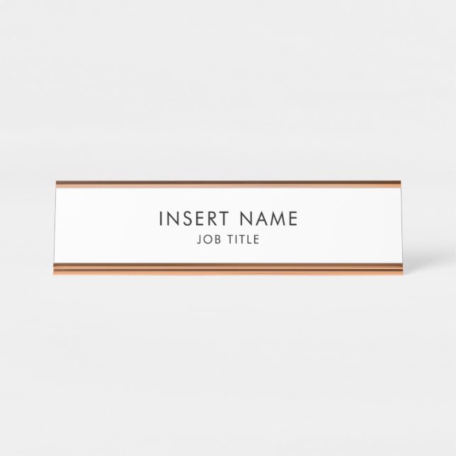 Berufliches Minimalistisches Schreibtischnamensplakette (Vorderseite )