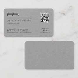 Berufliches Mit Monogramm Logo Premium Grau Visitenkarte