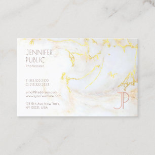 Berufliches Modern Gold-Marmor-Monogramm-Elegant Visitenkarte