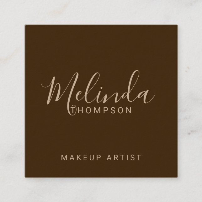 Berufliches, modernes Drehbuchpapier Quadratische Visitenkarte (Vorderseite)