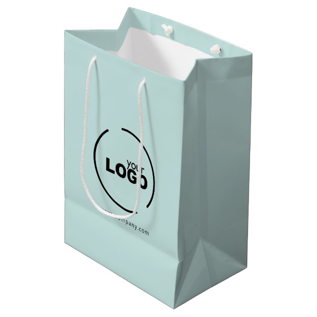 Berufliches, modernes Firmenlogo Mittlere Geschenktüte (Vorderseite Schrägansicht)