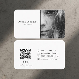 Berufliches modernes Foto mit QR-Code Visitenkarte