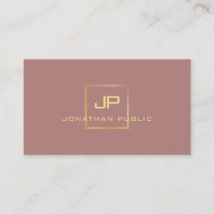 Berufliches, modernes Gold Look Monogramm Visitenkarte
