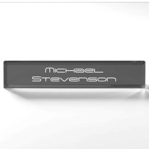 Berufliches, modernes Grau Business Desk Namplate Namensplakette
