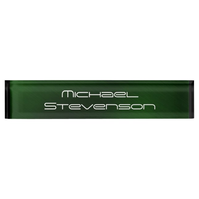 Berufliches, modernes Green Business Desk Namensplakette (Vorderseite)