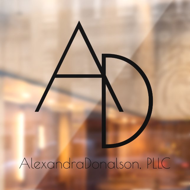 Berufliches, modernes Monogramm-Fenster Fensteraufkleber (Blatt 2)