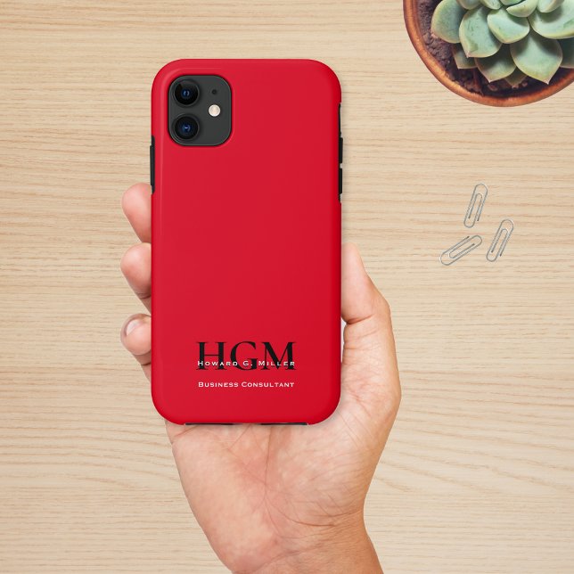 Berufliches, modernes Monogramm-Logo, rot Case-Mate iPhone Hülle (Von Creator hochgeladen)