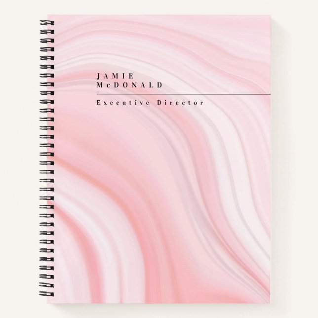 Berufliches, modernes Muster aus rosa Marmor Notizbuch (Vorderseite)