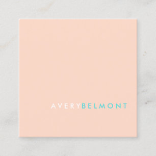 Berufliches, modernes Peach Minimalistisch Quadratische Visitenkarte